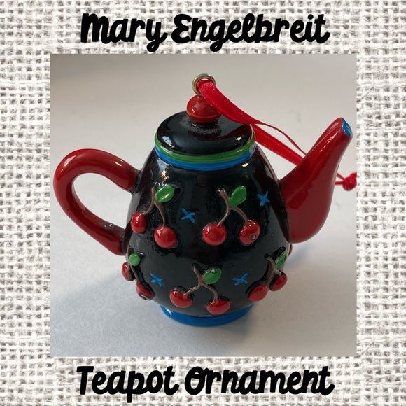 Mary Engelbreit Other - Mary Engelbreit Vintage Cherry Teapot Ornament